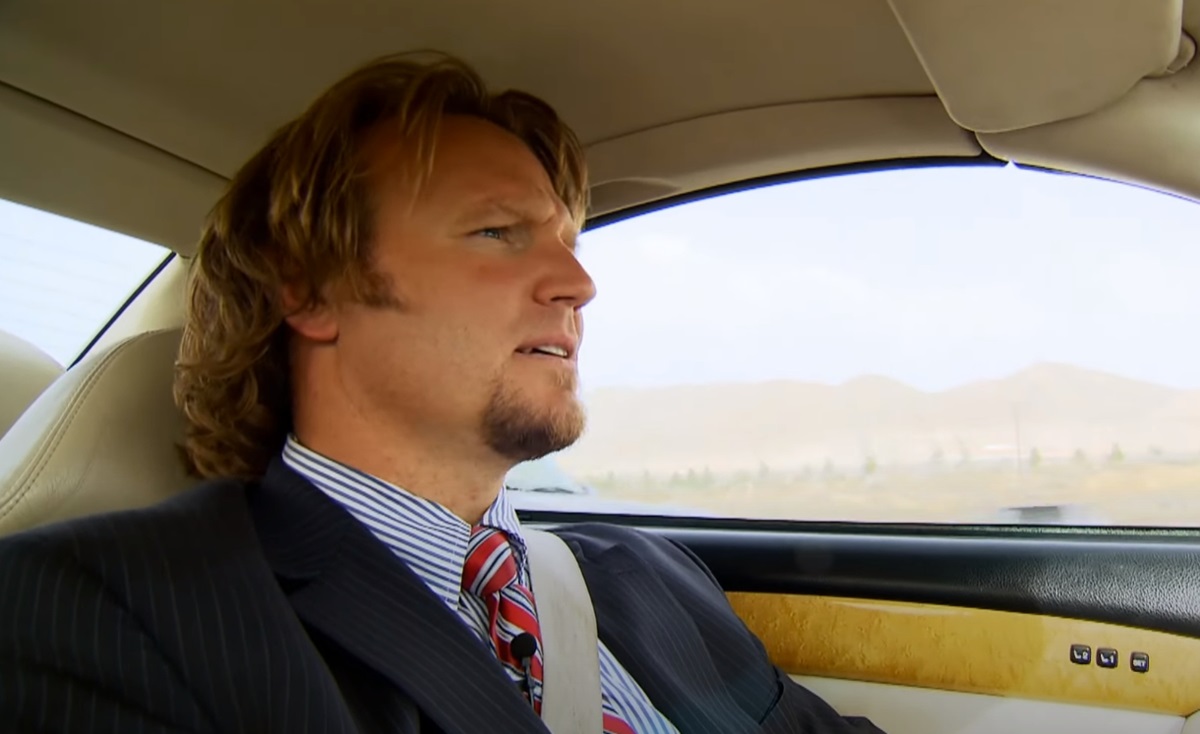 Kody Brown is seen in a car during season 1 of 'Sister Wives;' He was pictured wearing Meri Brown's wedding ring during the show's premiere season.