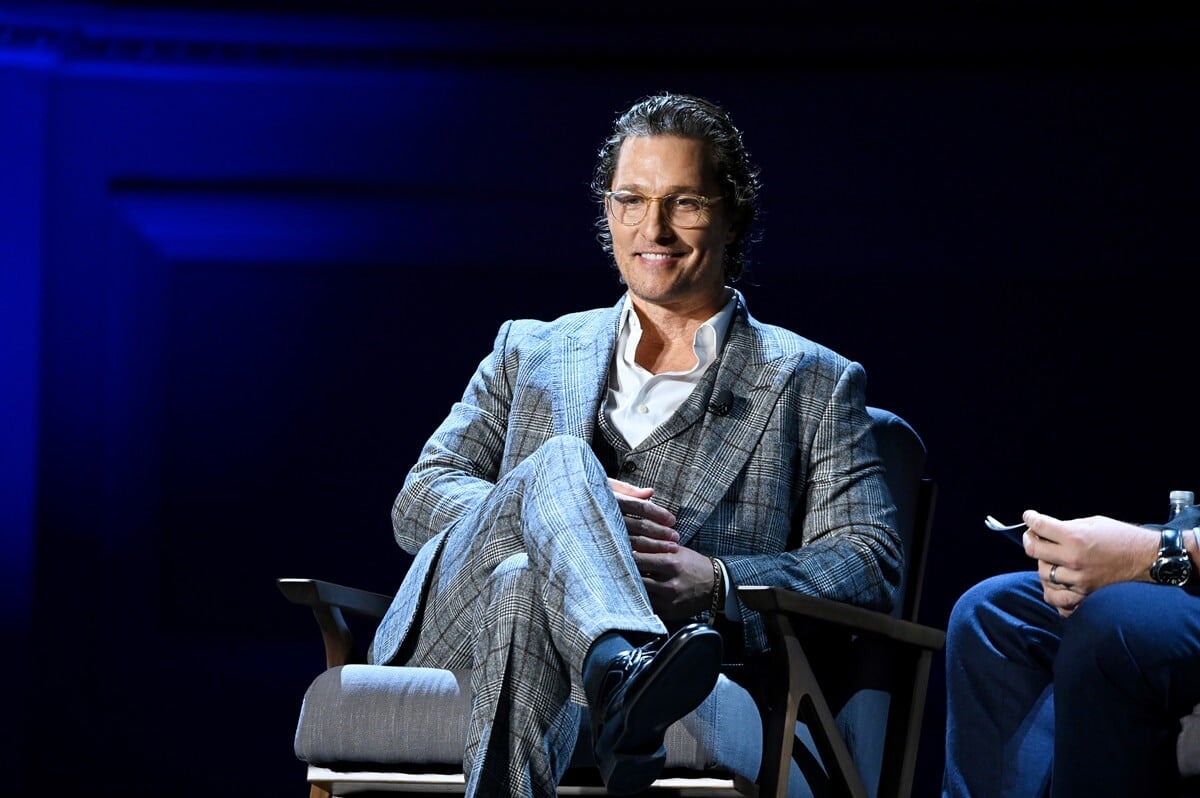 Matthew McConaughey speaking on stage during HISTORYTalks Leadership & Legacy presented by HISTORY