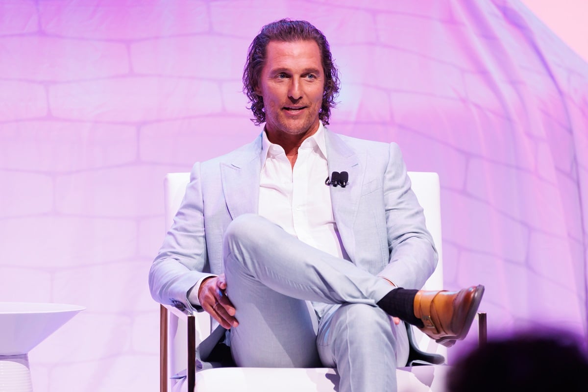 Matthew McConaughey speaks on stage at the Lincoln Centennial Celebration on April 20, 2022 in Los Angeles, California.
