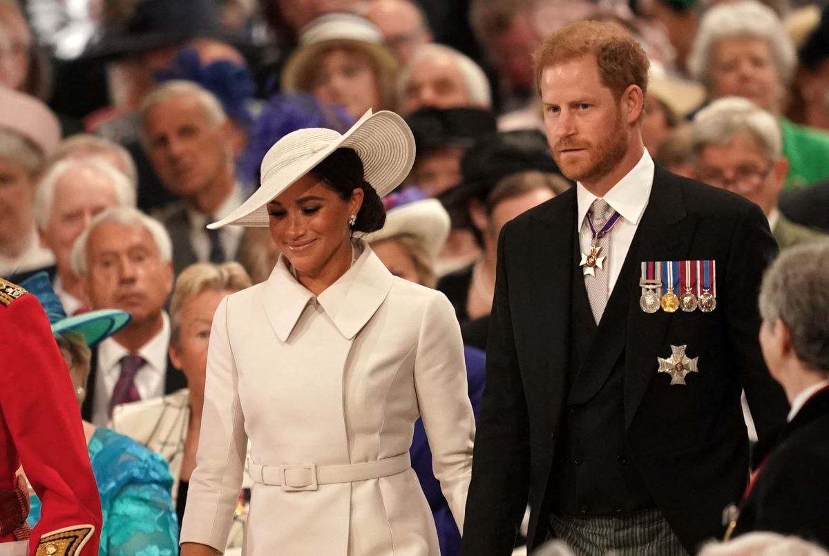 Meghan Markle and Prince Harry attend the National Service of Thanksgiving for Queen Elizabeth II's reign at Saint Paul's Cathedral