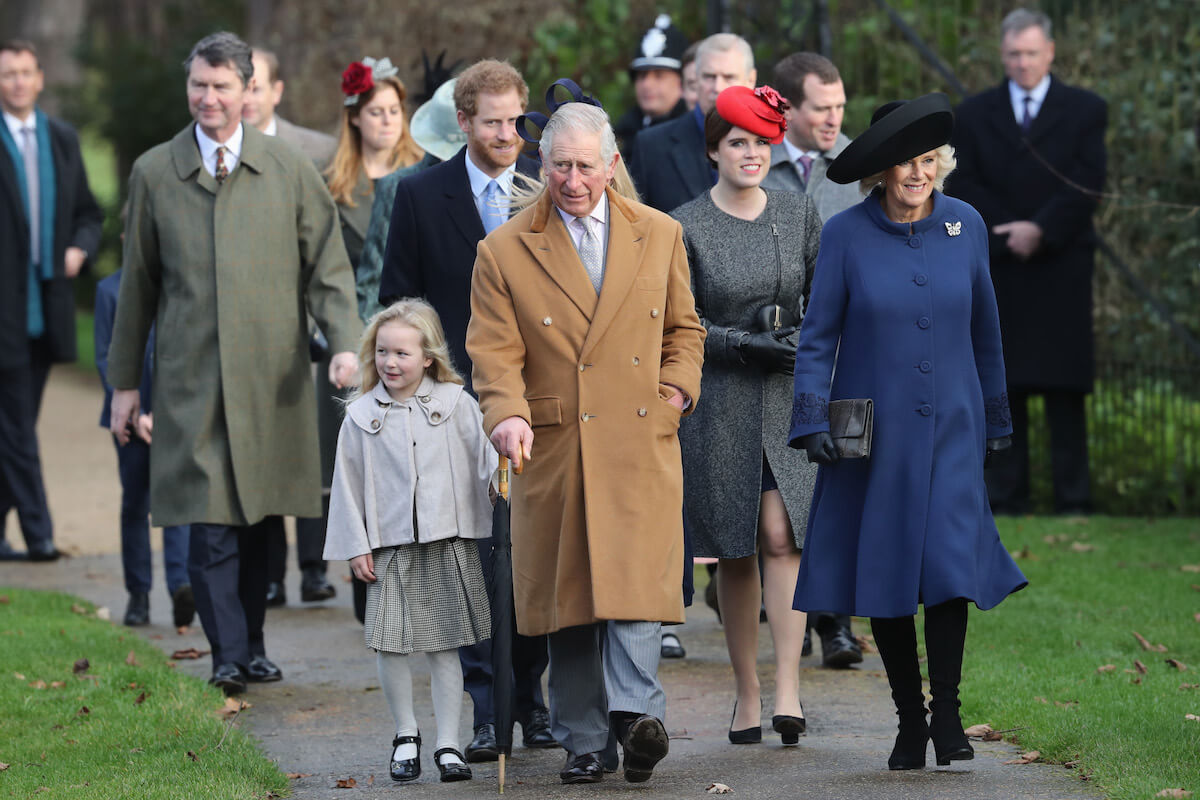 Members of the British royal family, who have a Christmas feast, walk to church together.