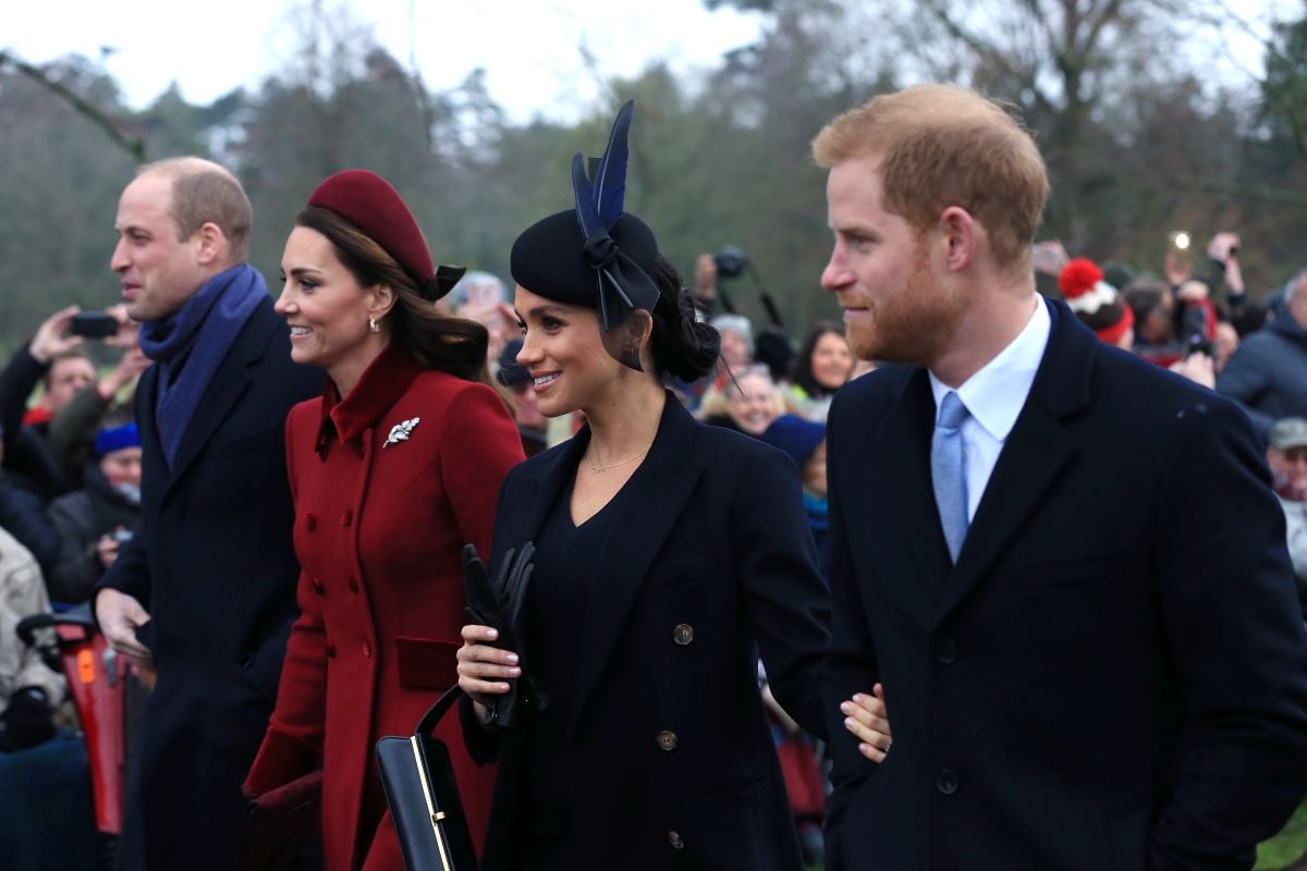 Prince William, Kate Middleton, Meghan Markle, and Prince Harry, whose Christmas cards have been compared by a body language expert, attend Christmas Day Church service