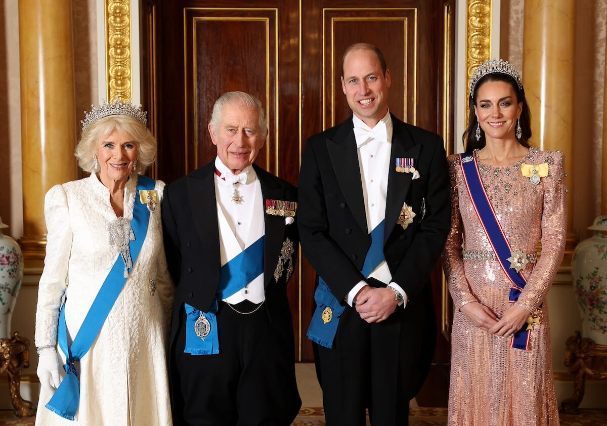 Camilla Parker Bowles, King Charles, Prince William, and Kate Middleton pose in a new official royal photo