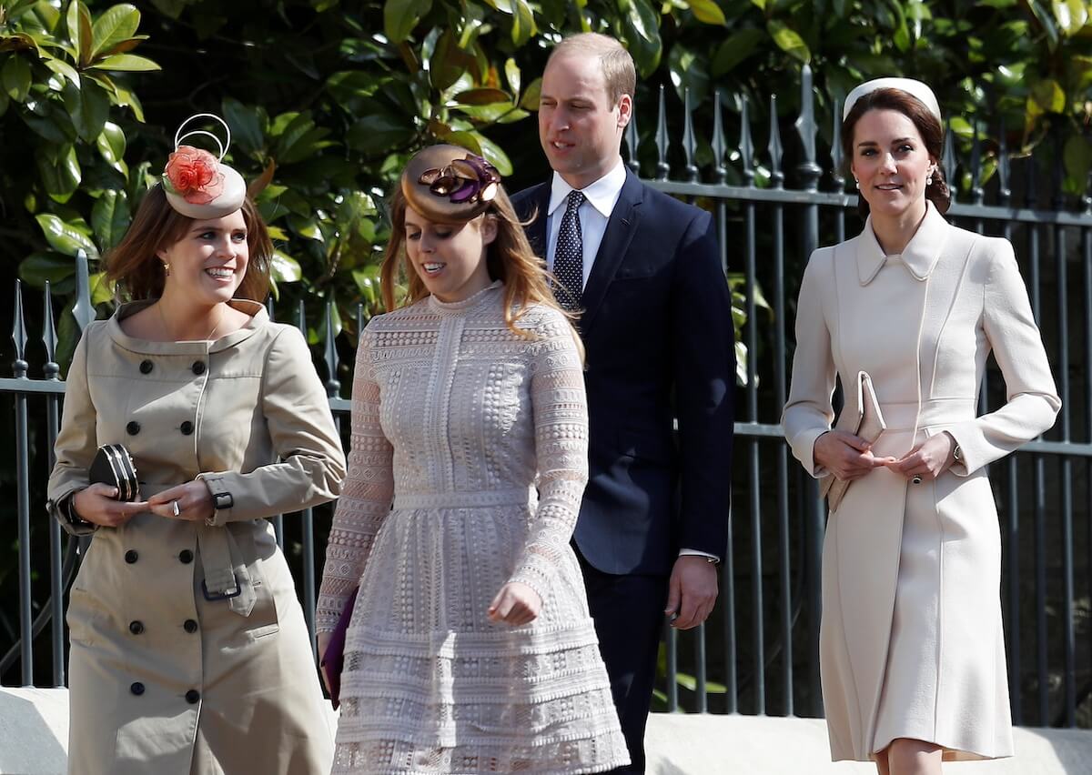 Princess Eugenie and Princess Beatrice with Prince William and Kate Middleton
