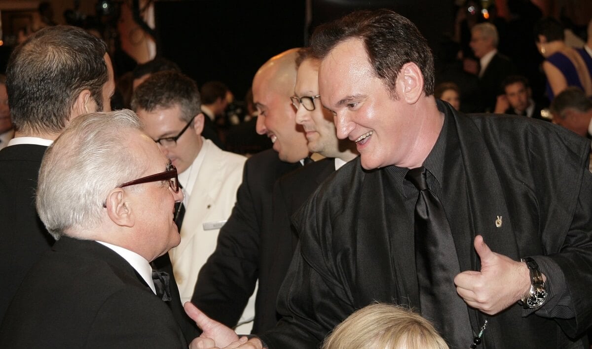 Quentin Tarantino and Martin Scorsese meeting each other at the 67th Annual Golden Globe Awards.