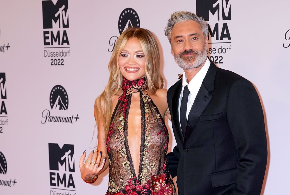Rita Ora and Taika Waititi attending the MTV Europe Music Awards