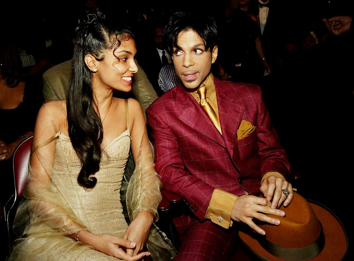 Singer Prince and his wife Manuela Testolini sit in the audience at the 35th Annual NAACP Image Awards in 2004