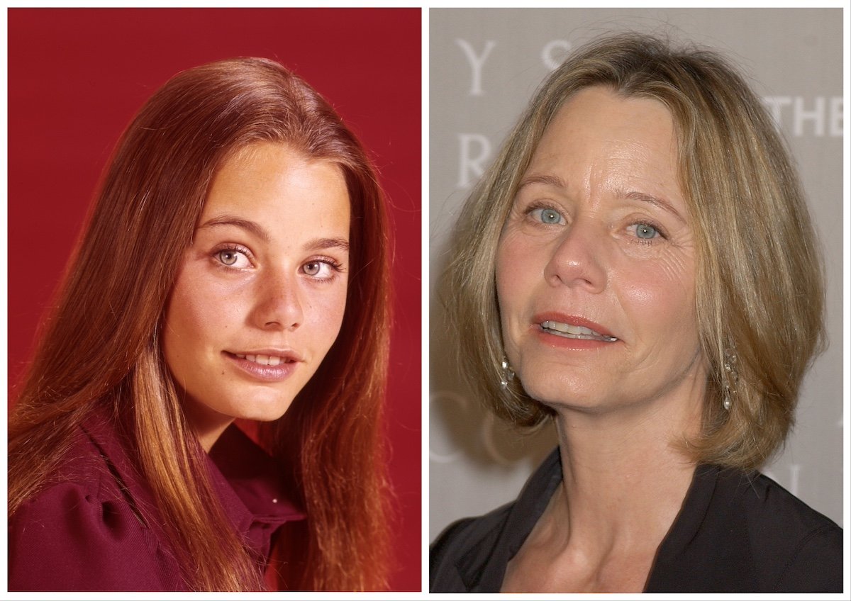 Side by side photos of a younger and older Susan Dey from 'The Partridge Family'