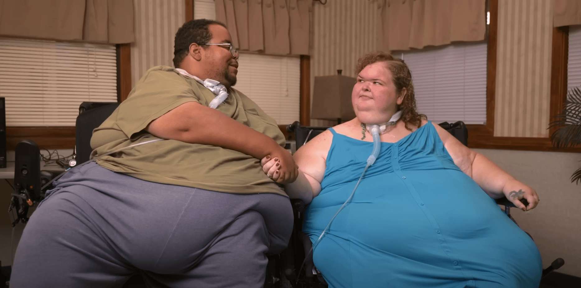 Tammy Slaton and Caleb Willingham sitting next to each other in '1000-Lb. Sisters'