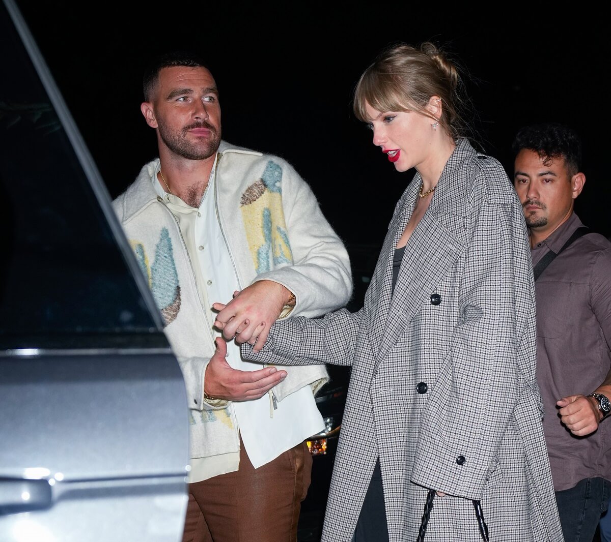Travis Kelce and Taylor Swift depart the SNL Afterparty