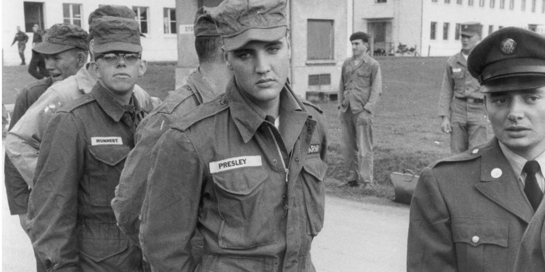 Elvis Presley serving with the United States Army in Germany.