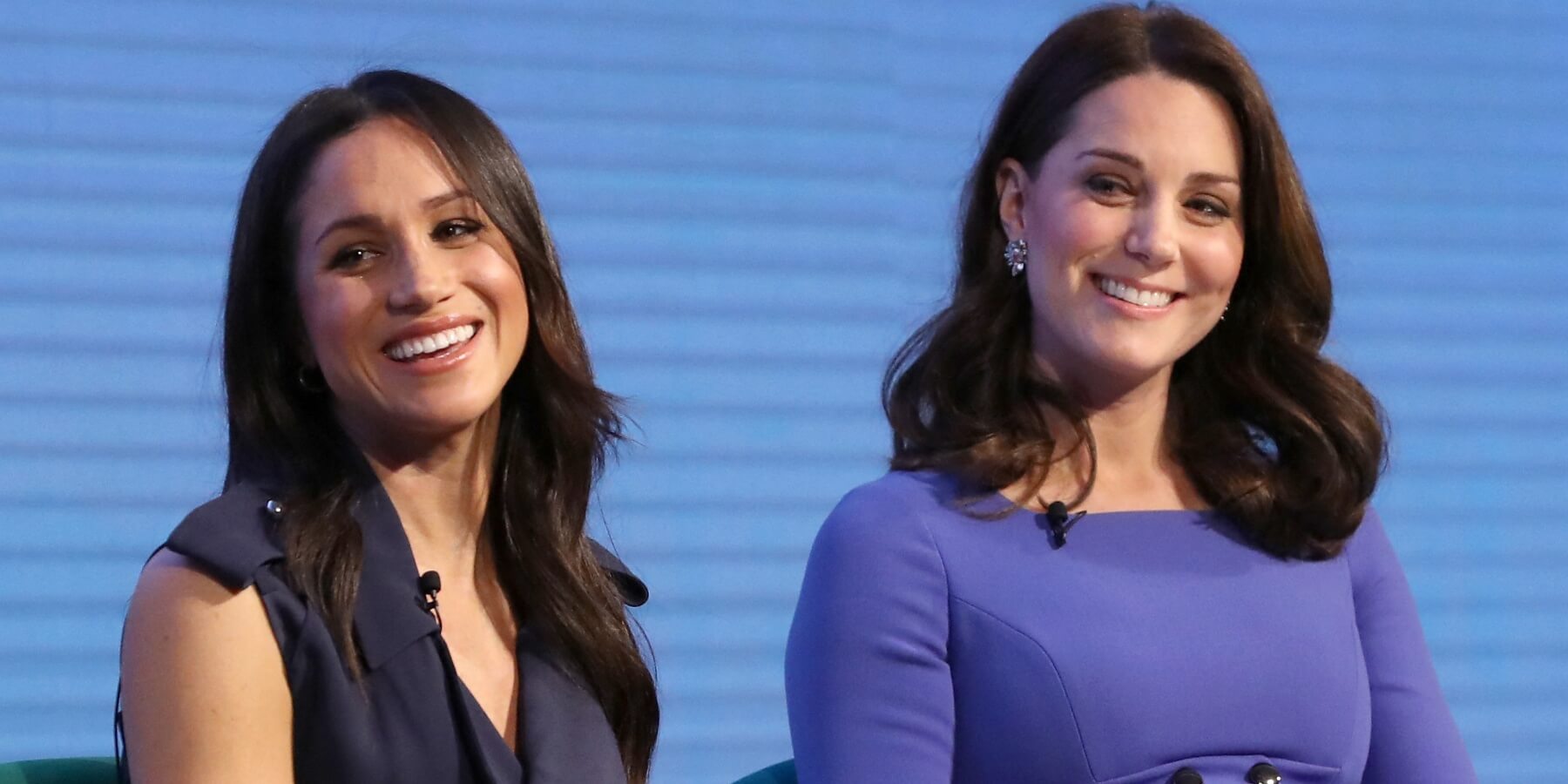 Meghan Markle and Kate Middleton at the first annual Royal Foundation Forum on February 28, 2018 in London.
