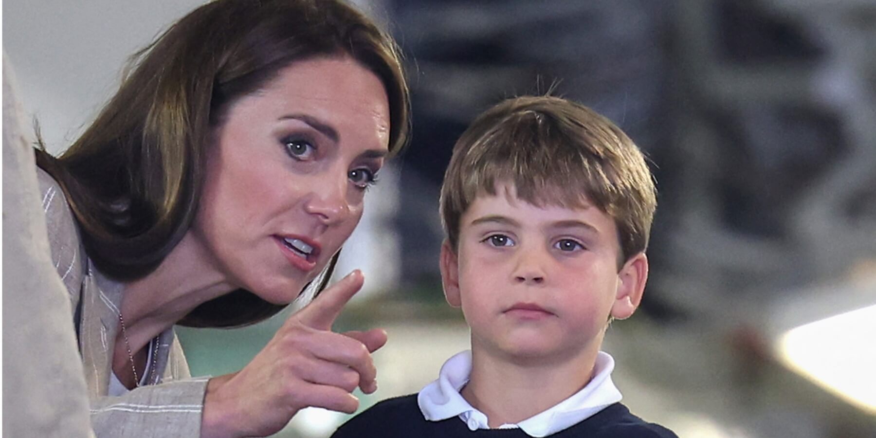 Kate Middleton and Prince Louis during a visit to the Air Tattoo at RAF Fairford on July 14, 2023 in Fairford, central England.