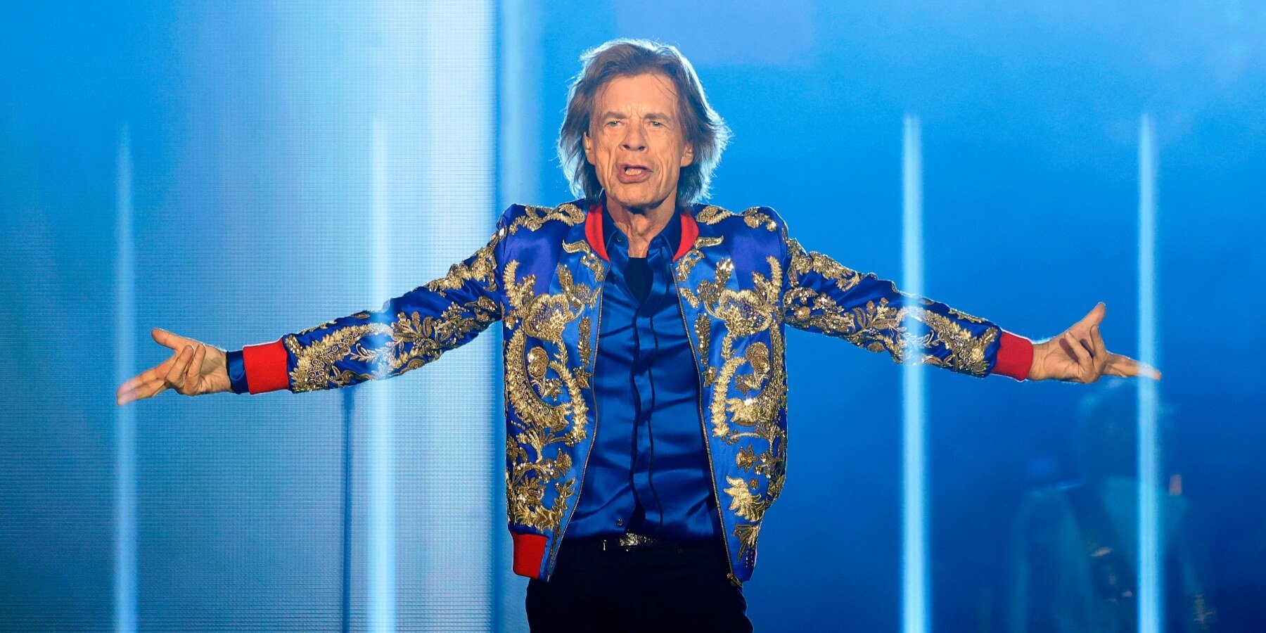 Mick Jagger appears on stage with the Rolling Stones in Las Vegas in 2021.