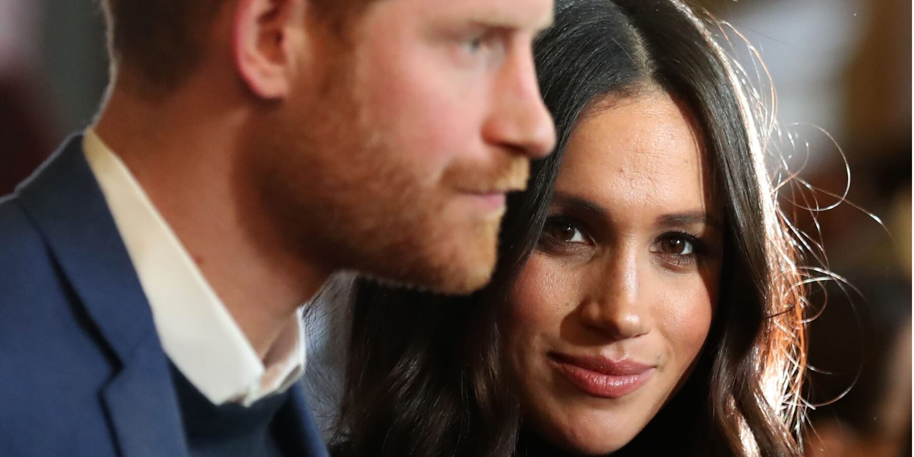Prince Harry and Meghan Markle photographed at a reception for young people at the Palace of Holyroodhouse on February 13, 2018 in Edinburgh, Scotland.