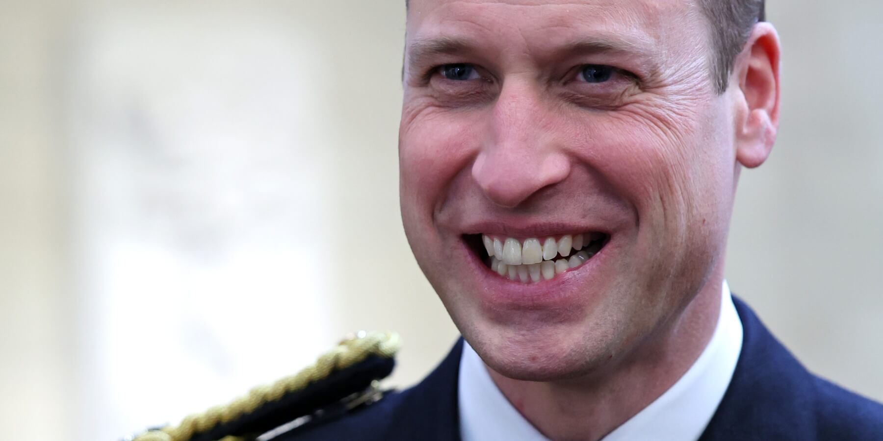 Prince William speaks during a visit to The Lord High Admiral's Divisions at Britannia Royal Naval College on December 14, 2023 in Dartmouth, England.