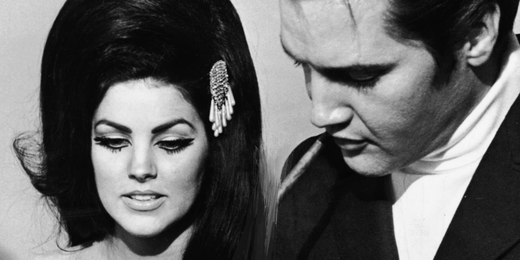 Priscilla Presley and Elvis Presley photographed in 1971.