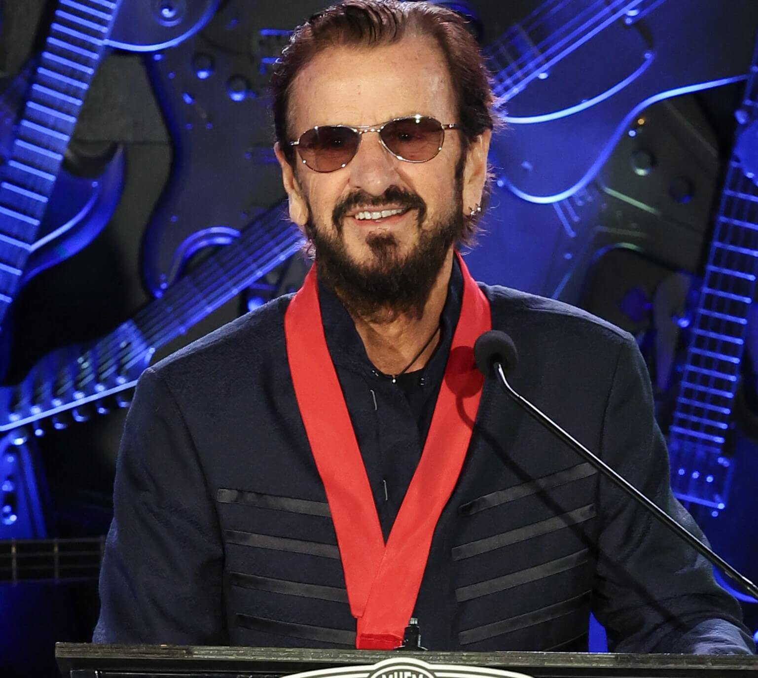 The Beatles' Ringo Starr wearing glasses