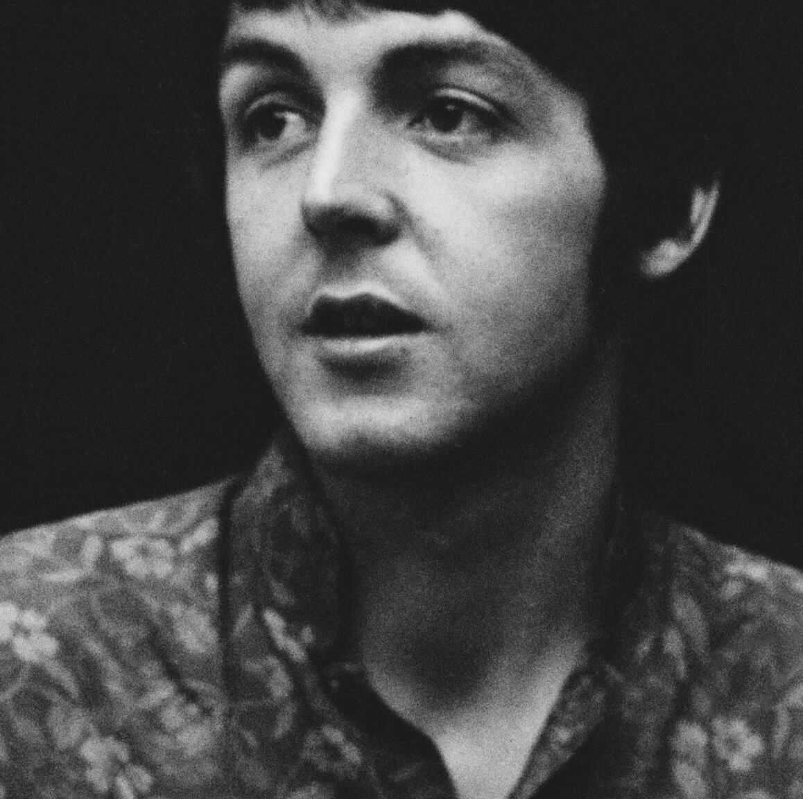 The Beatles' Paul McCartney in black-and-white