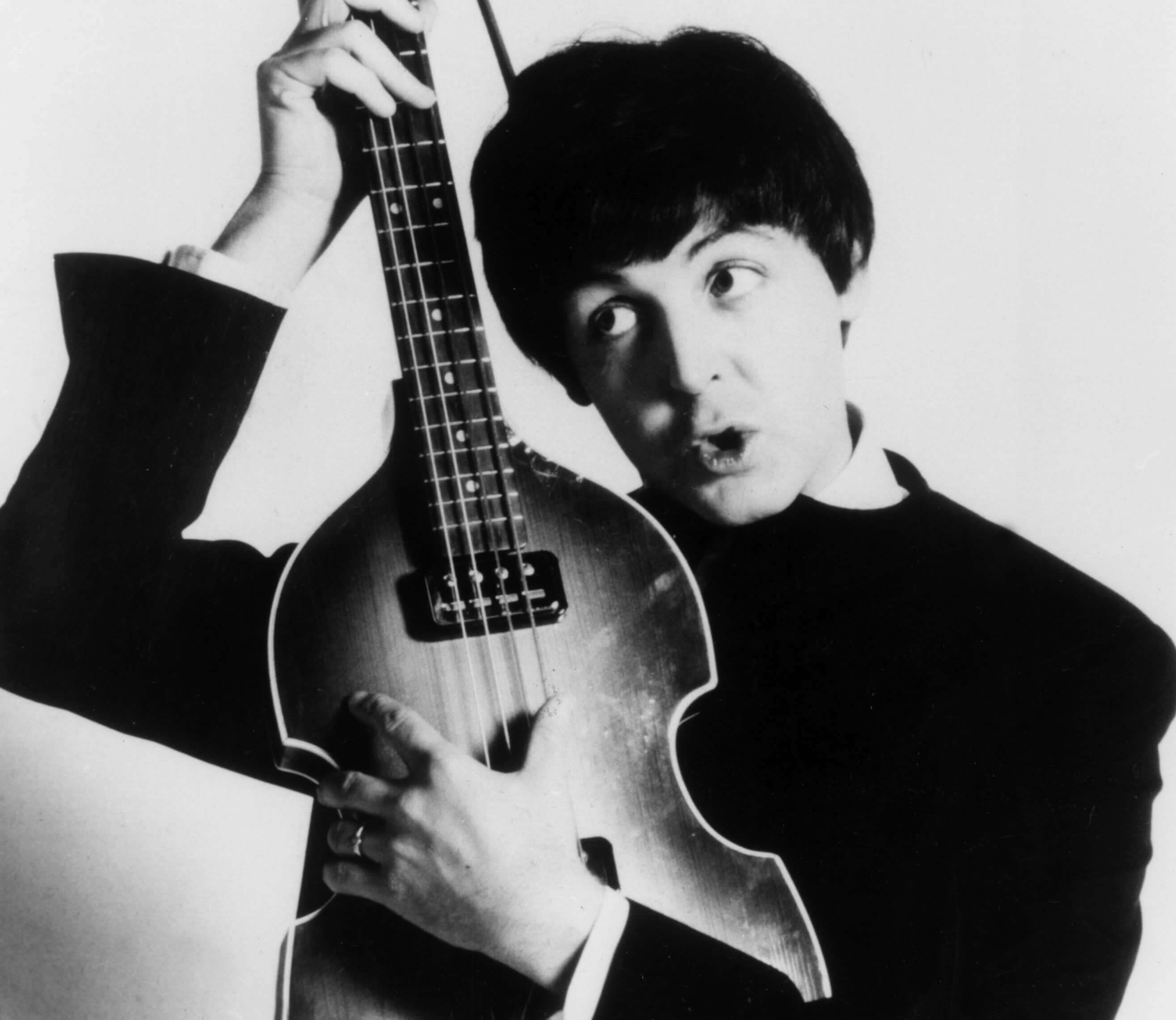 Paul McCartney with an instrument during The Beatles' "Yesterday" era
