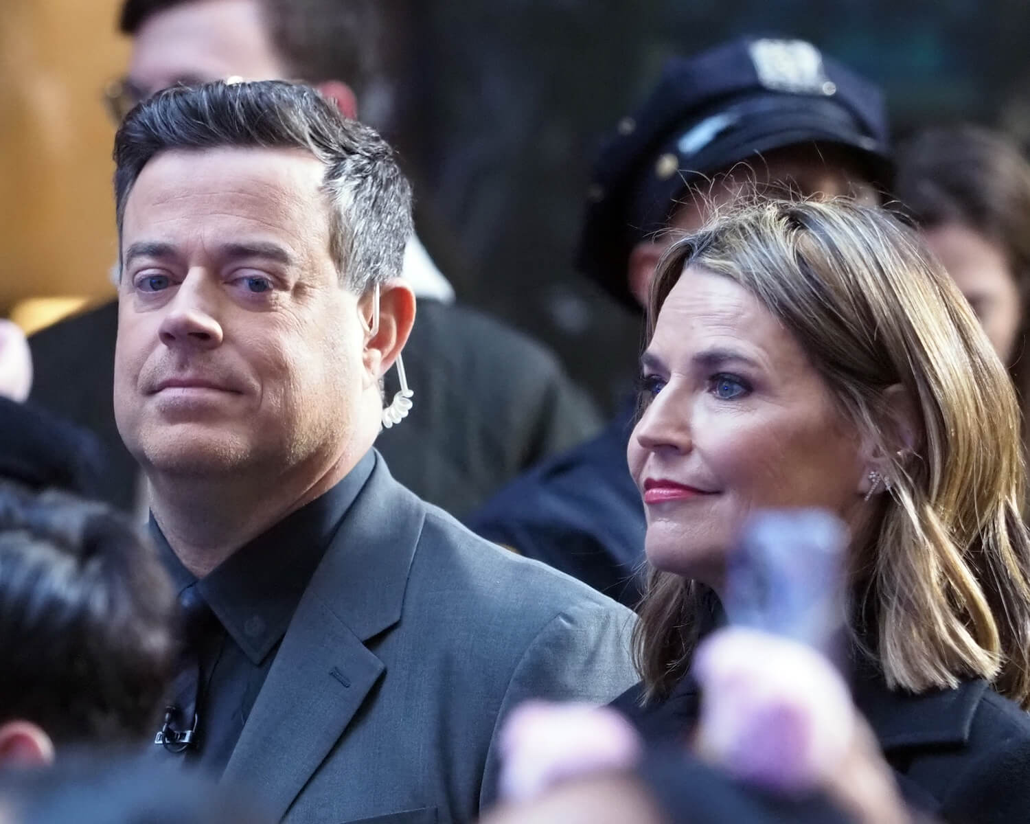 'Today' co-host Carson Daly outdoors next to Savannah Guthrie