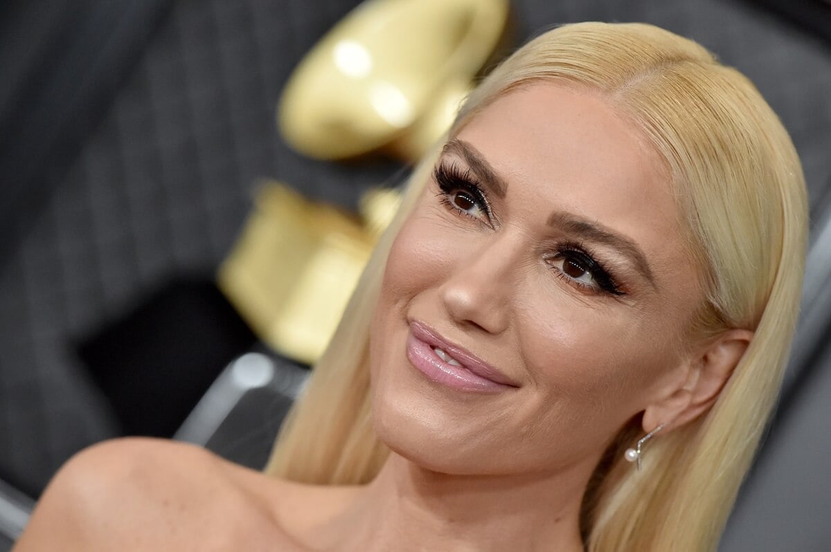 Gwen Stefani posing in a dress at the 62nd Annual GRAMMY Awards.