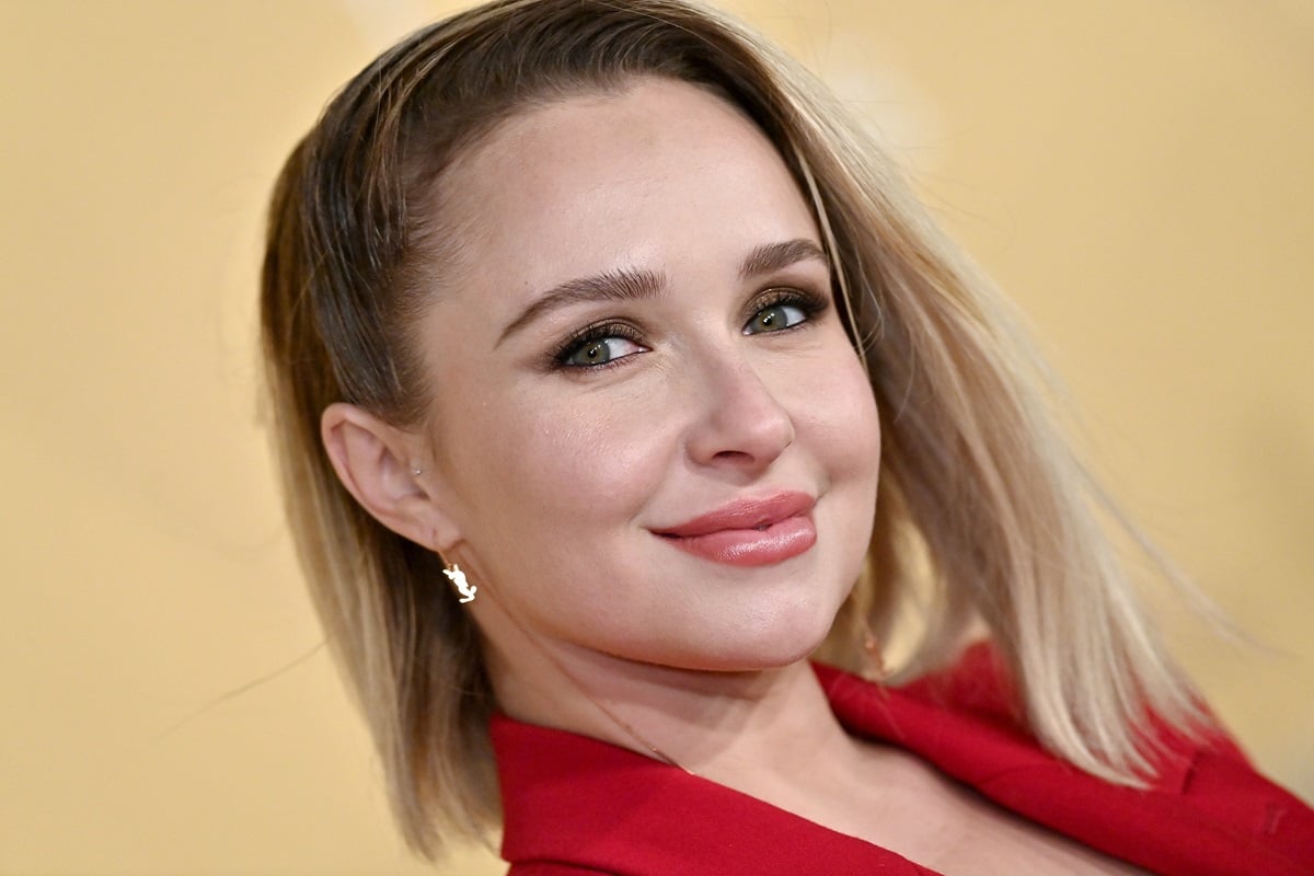 'Nashville' actor Hayden Panettiere posing in a red suit at the the 2022 amfAR Gala Los Angeles at Pacific Design Center.