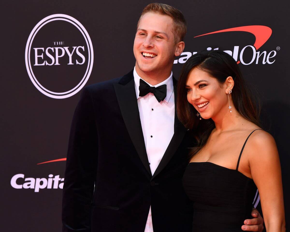 Jared Goff and Christen Harper on the red carpet at the ESPYS