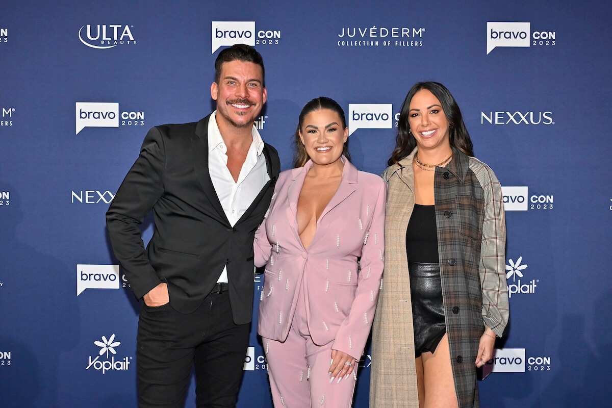 Jax Taylor, Brittany Cartwright, and Kristen Doute pose for a photo at BravoCon in 2023