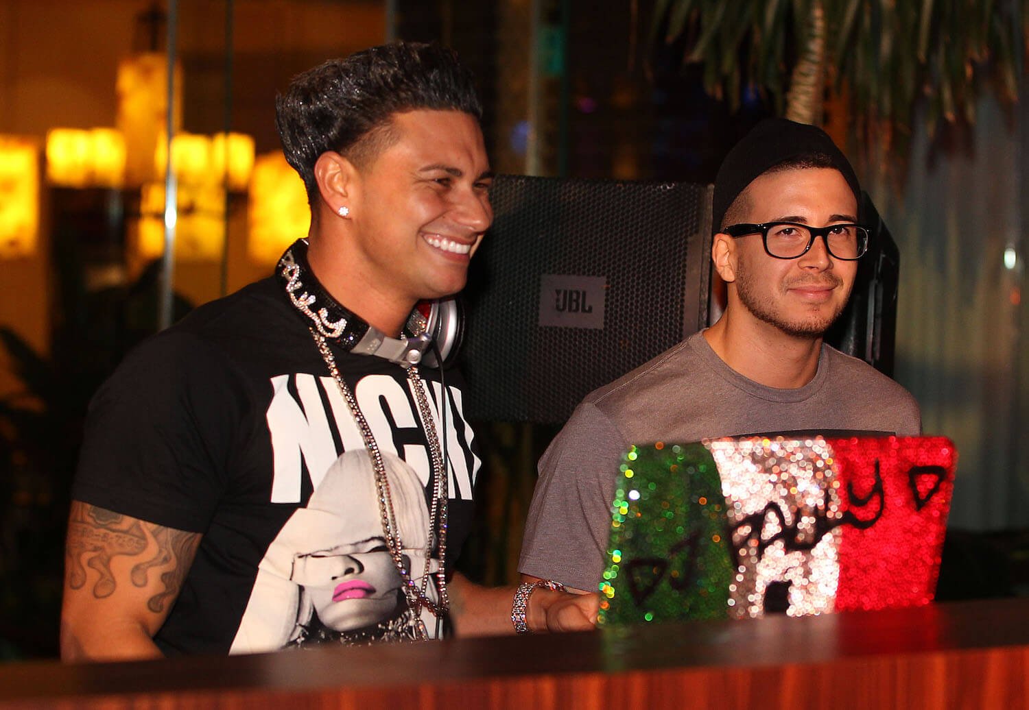 'Jersey Shore: Family Vacation' stars Pauly D and Vinny Guadagnino standing next to each other and laughing