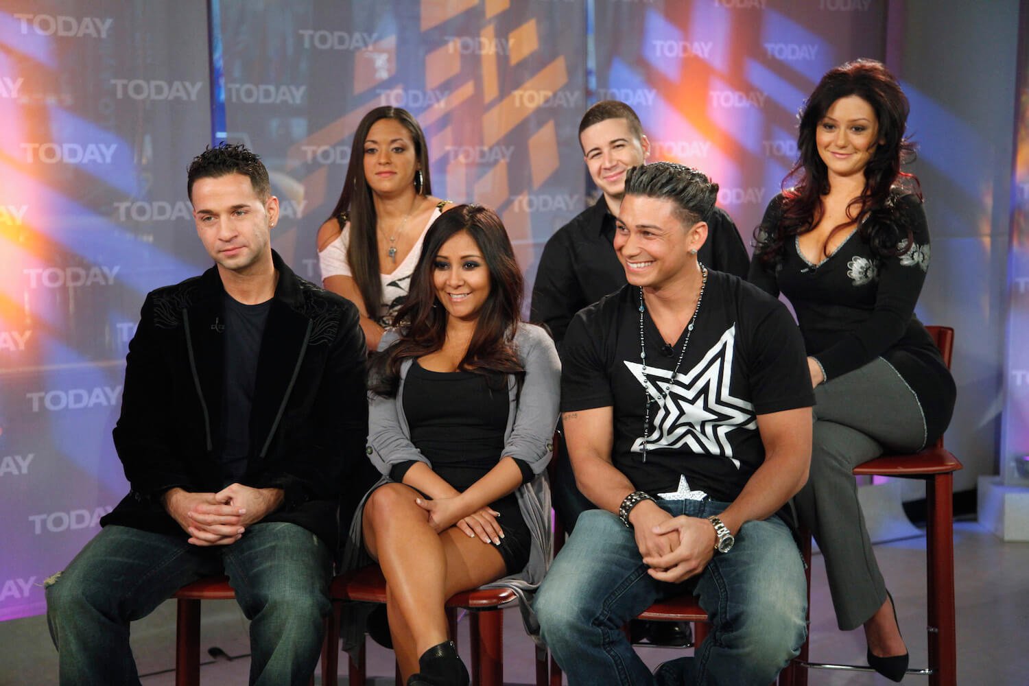 'Jersey Shore' cast members sitting next to each other on the set of 'Today'