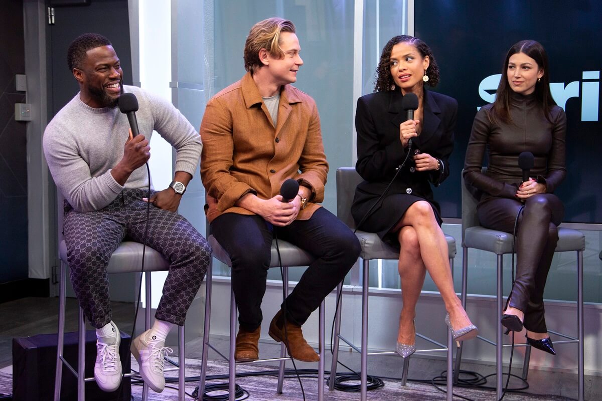 Kevin Hart, Billy Magnussen, Gugu Mbatha-Raw and Ursula Corbero speak at SiriusXM Studios.