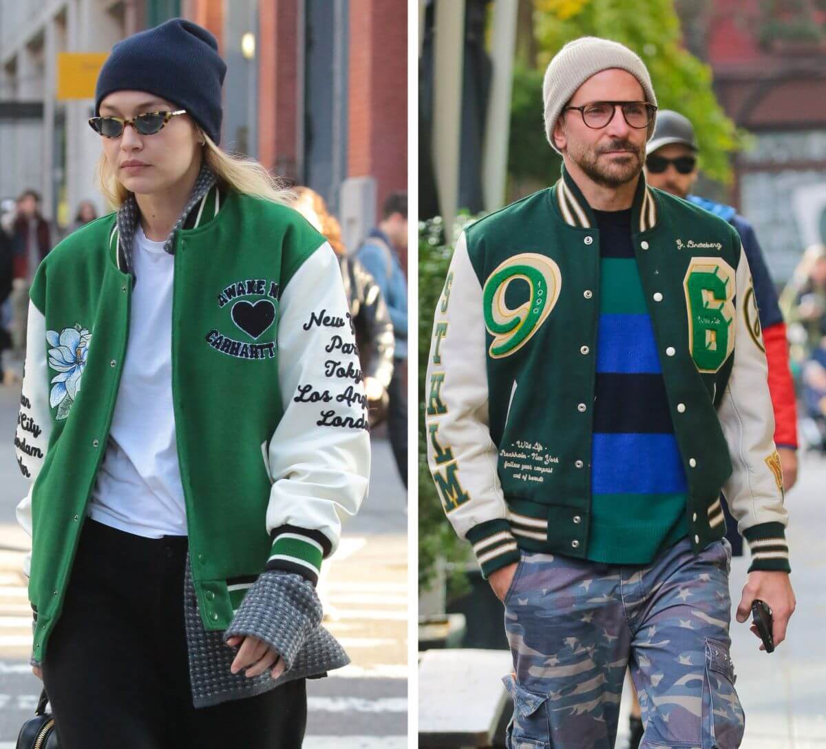 (L) Gigi Hadid seen out and about in New York City, (R) Bradley Cooper is seen out and about in New York City