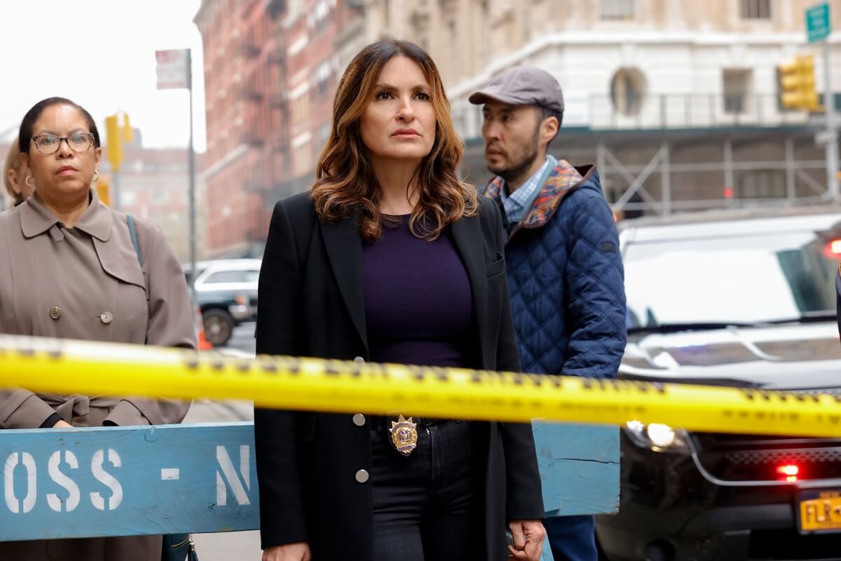 Mariska Hargitay on the set of 'Law & Order organized Crime' as her character Olivia Benson.