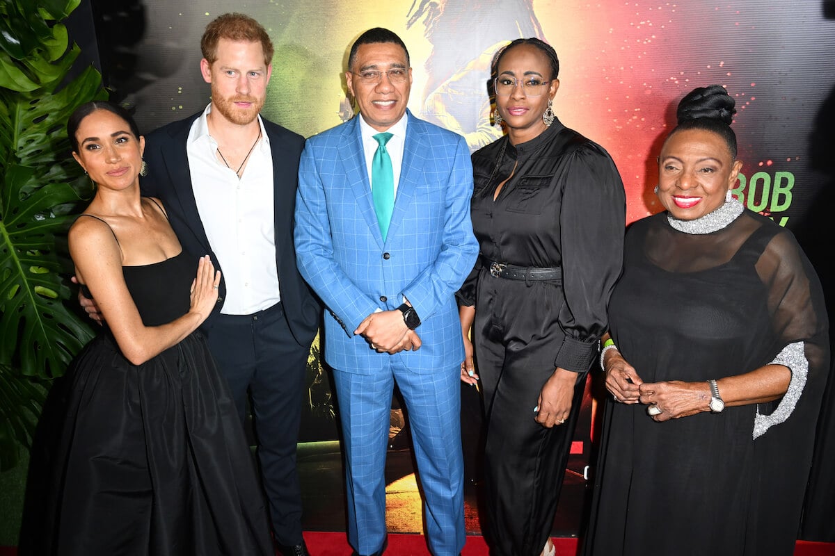 Meghan Markle and Prince Harry on the 'Bob Marley: One Love' Jamaica premiere red carpet with Jamaica's Prime Minister