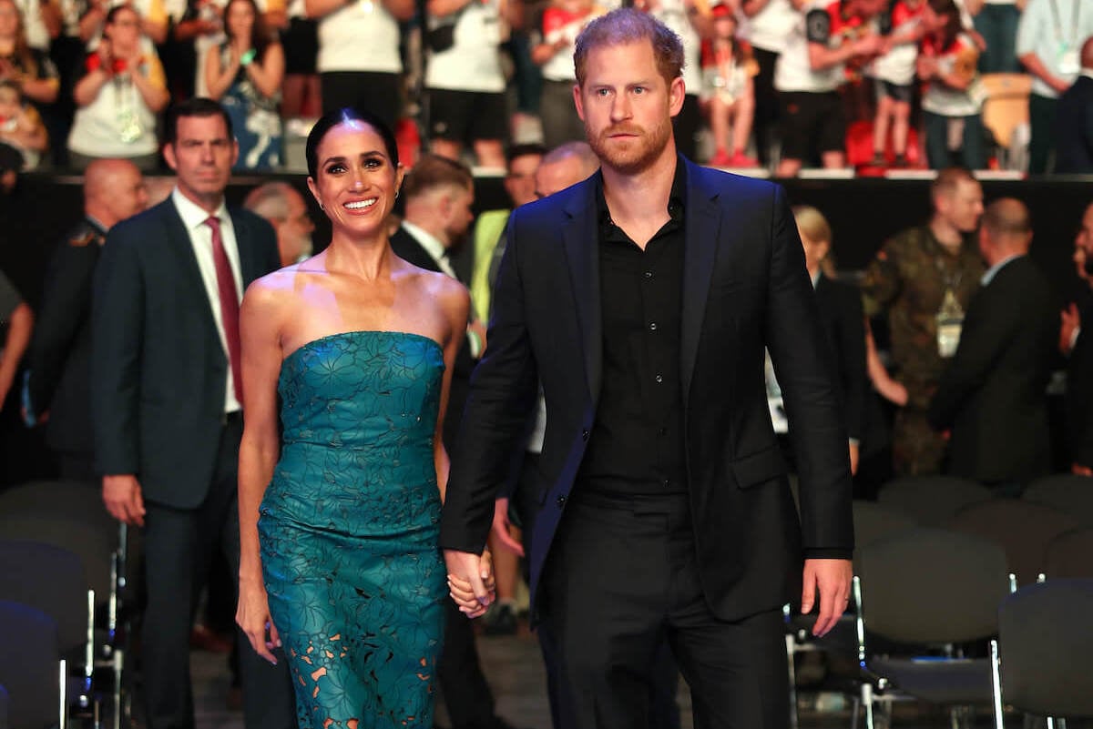 Meghan Markle, who predominantly wears neutral colors, and Prince Harry at the 2023 Invictus Games Closing Ceremony