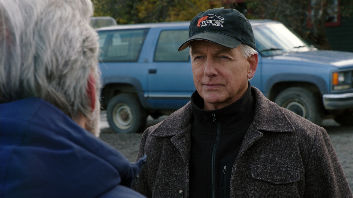 Mark Harmon as Gibbs, wearing a baseball cap, in 'NCIS'