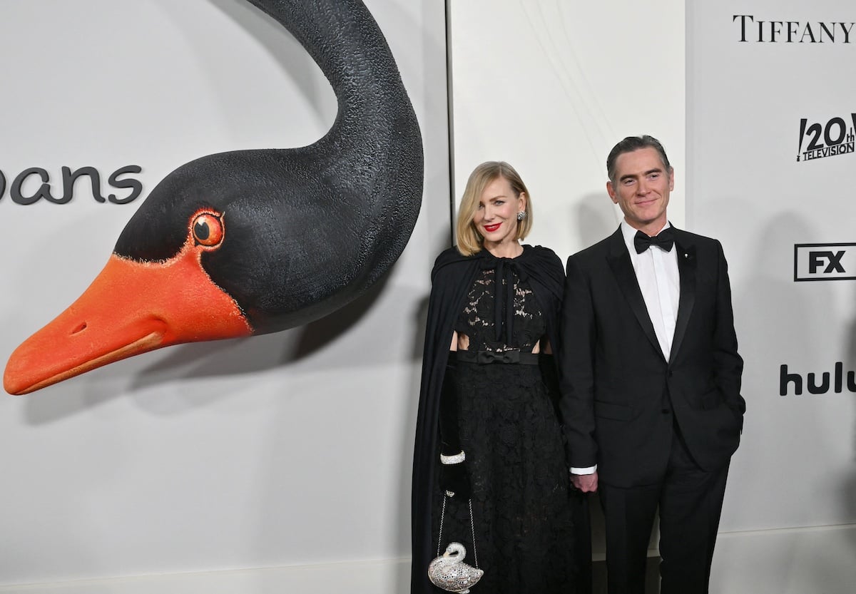 Naomi Watts and Billy Crudup pose on the red carpet at the premiere of 'Feud: Capote vs. The Swans'