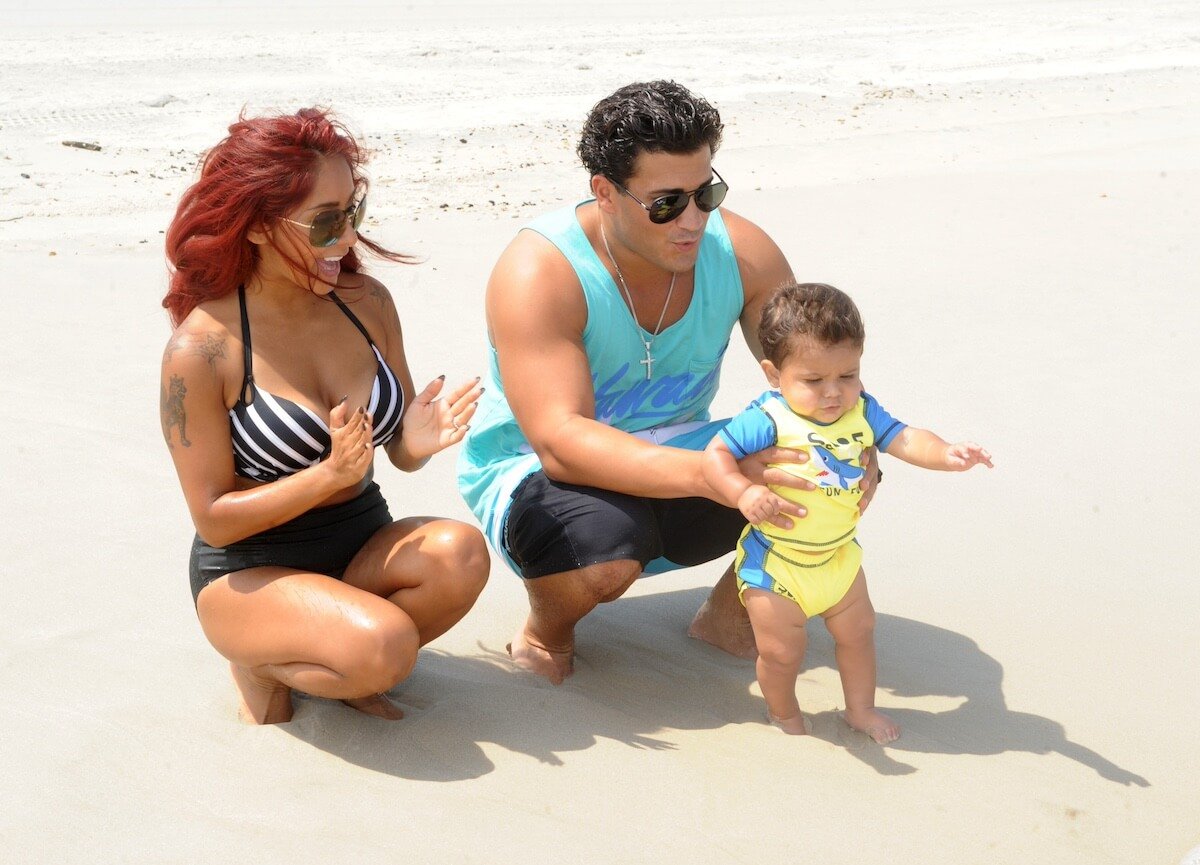 Nicole Polizzi and her husband, Jionni LaValle, with their son Lorenzo