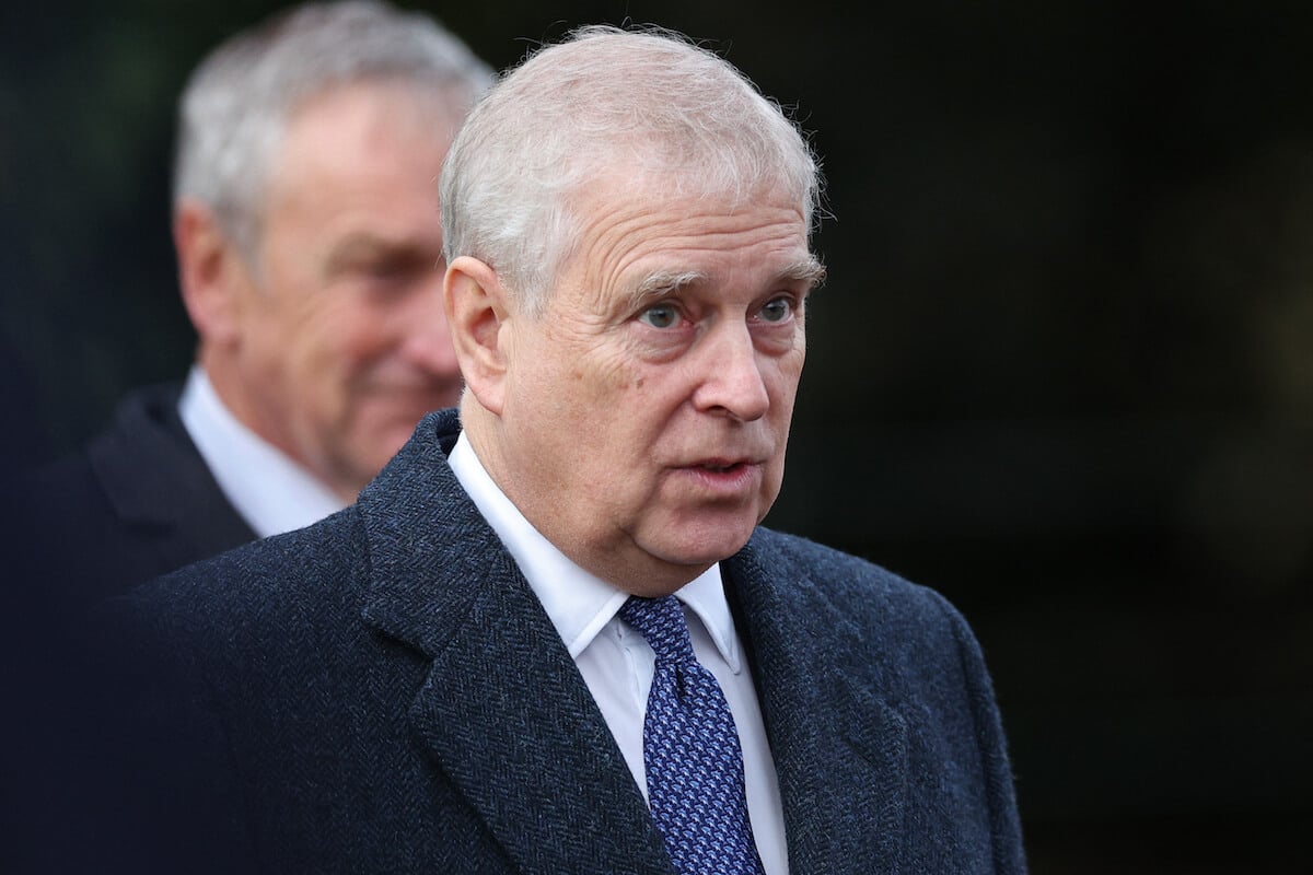 Prince Andrew, whose mention in unsealed court documents regarding Jeffrey Epstein is unlikely to be addressed by Buckingham Palace, attends a Christmas Day 2023 church service and looks on