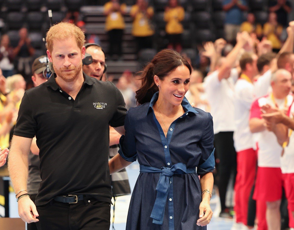 Prince Harry and Meghan Markle attend the sitting volleyball finals at the Merkur Spiel-Arena during the Invictus Games Düsseldorf 2023