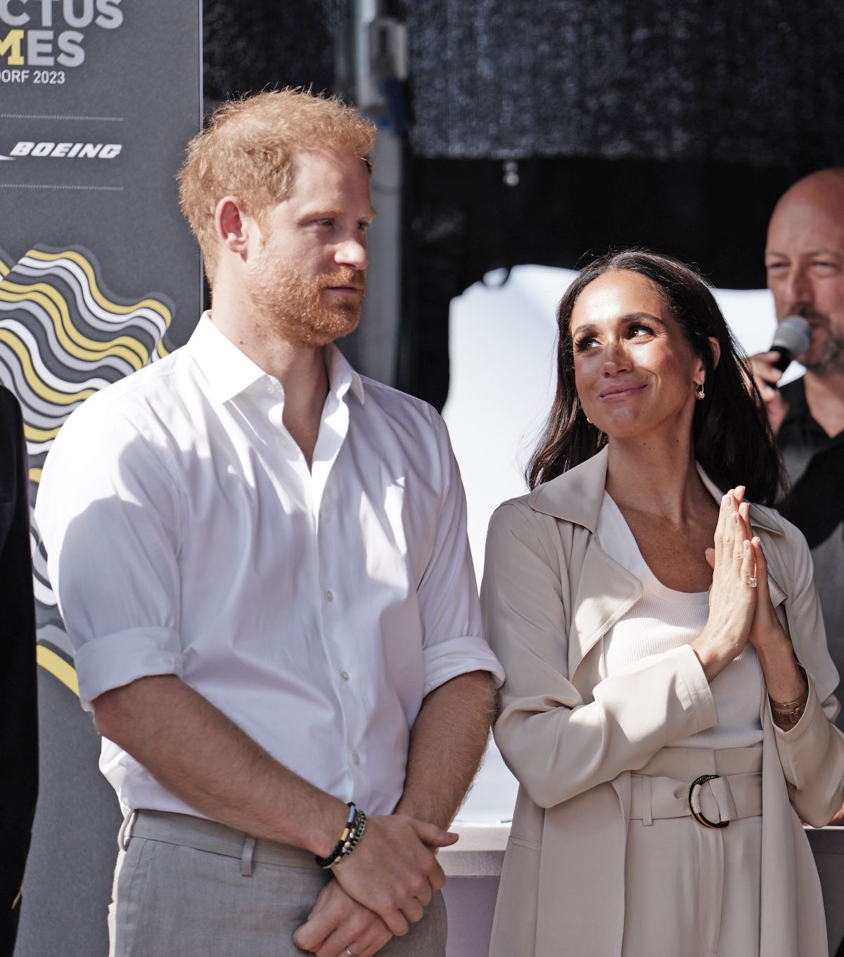 Prince Harry and Meghan Markle during a medal ceremony at the Invictus Games in Dusseldorf, Germany