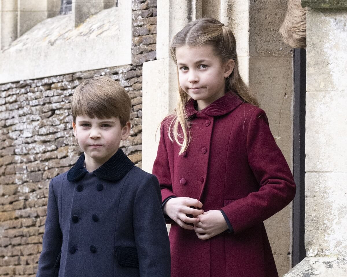 Princess Charlotte and Prince Louis attend the Christmas Day church service at the Sandringham estate in Norfolk