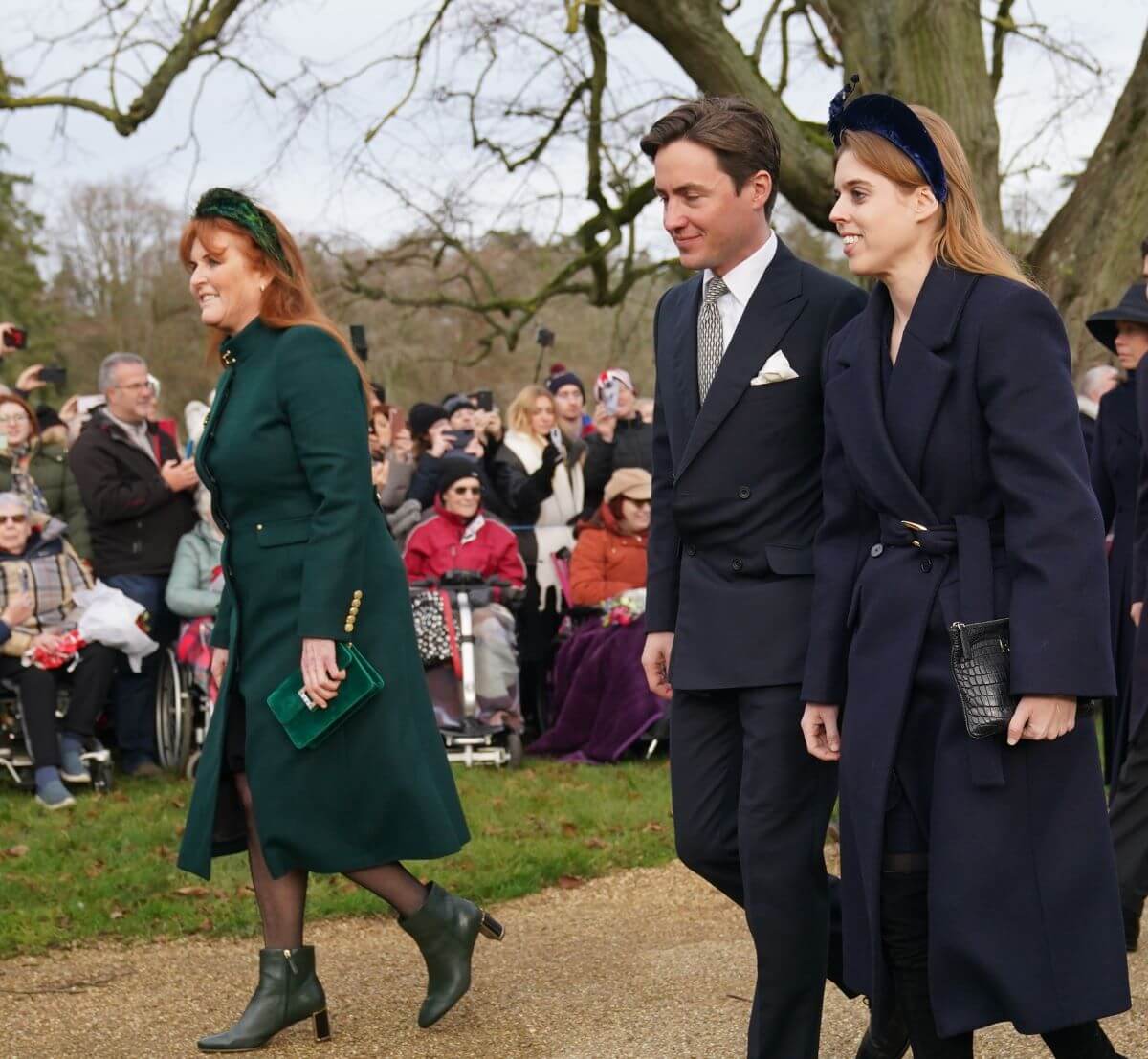 Sarah Ferguson, Princess Beatrice, and other members of the royal family attending Christmas Day morning church service in Sandringham, Norfolk
