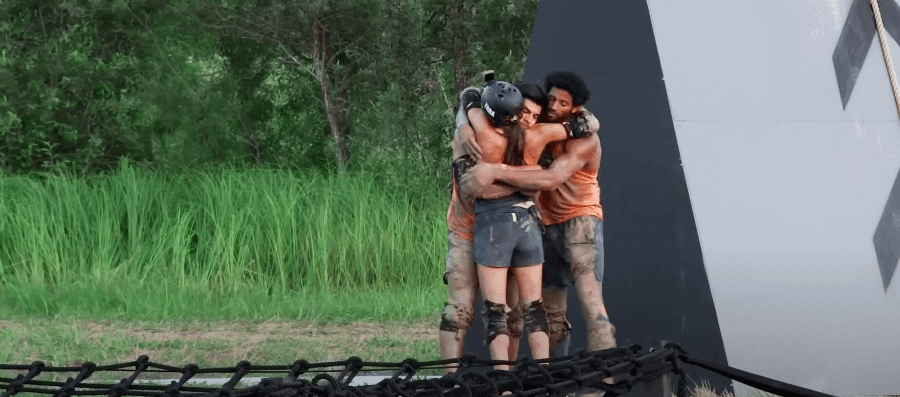 Horacio, Kyland, and Zara hugging in 'The Challenge' Season 39 Episode 15