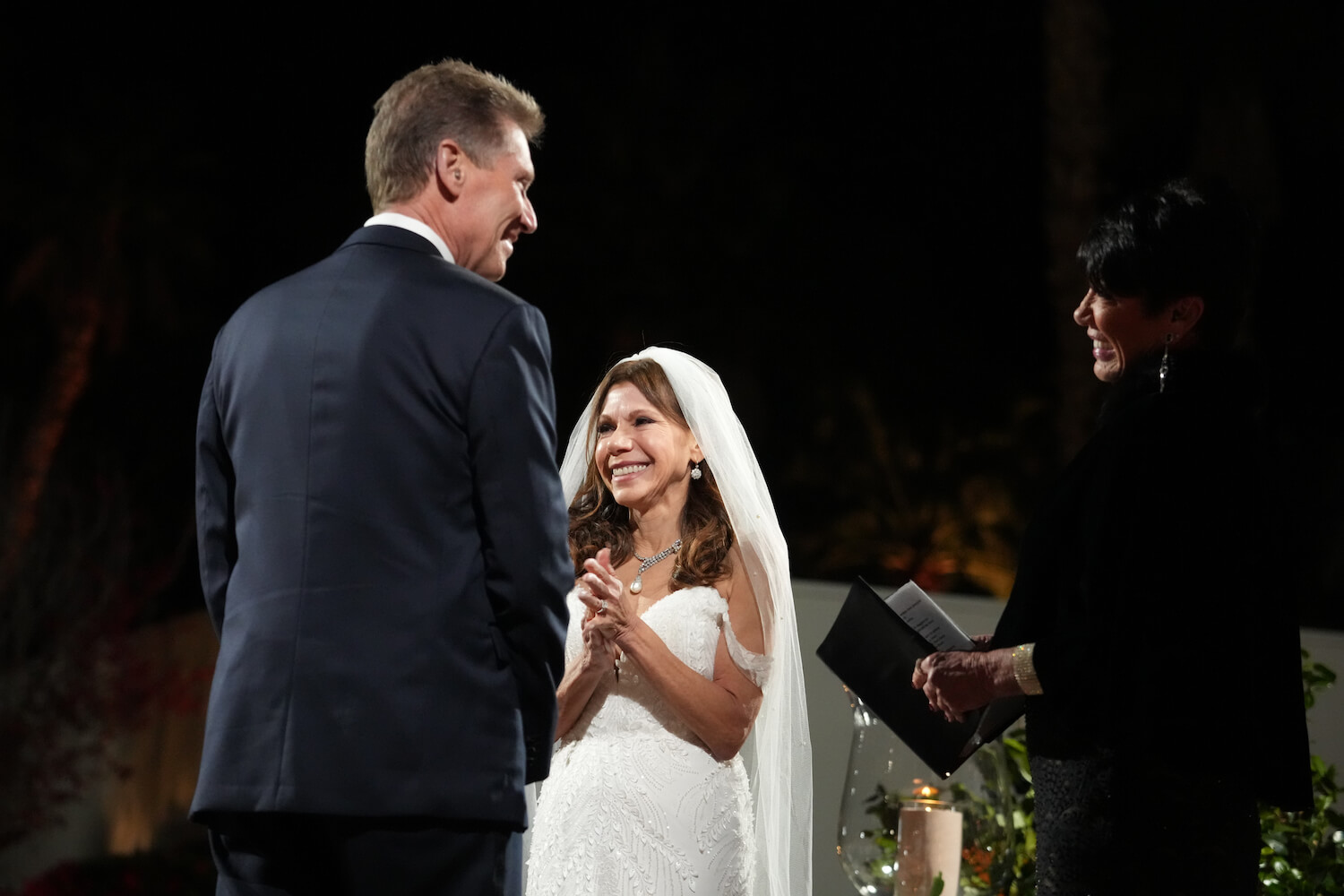 Gerry Turner and Theresa Nist on their wedding day during 'The Golden Bachelor' wedding