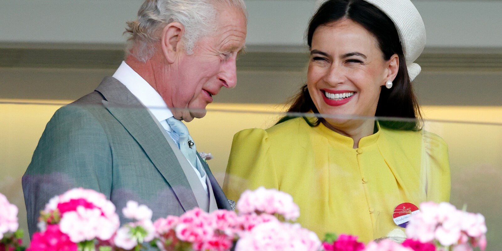 King Charles and Sophie Winkleman are photographed together at Royal Ascot in 2023.