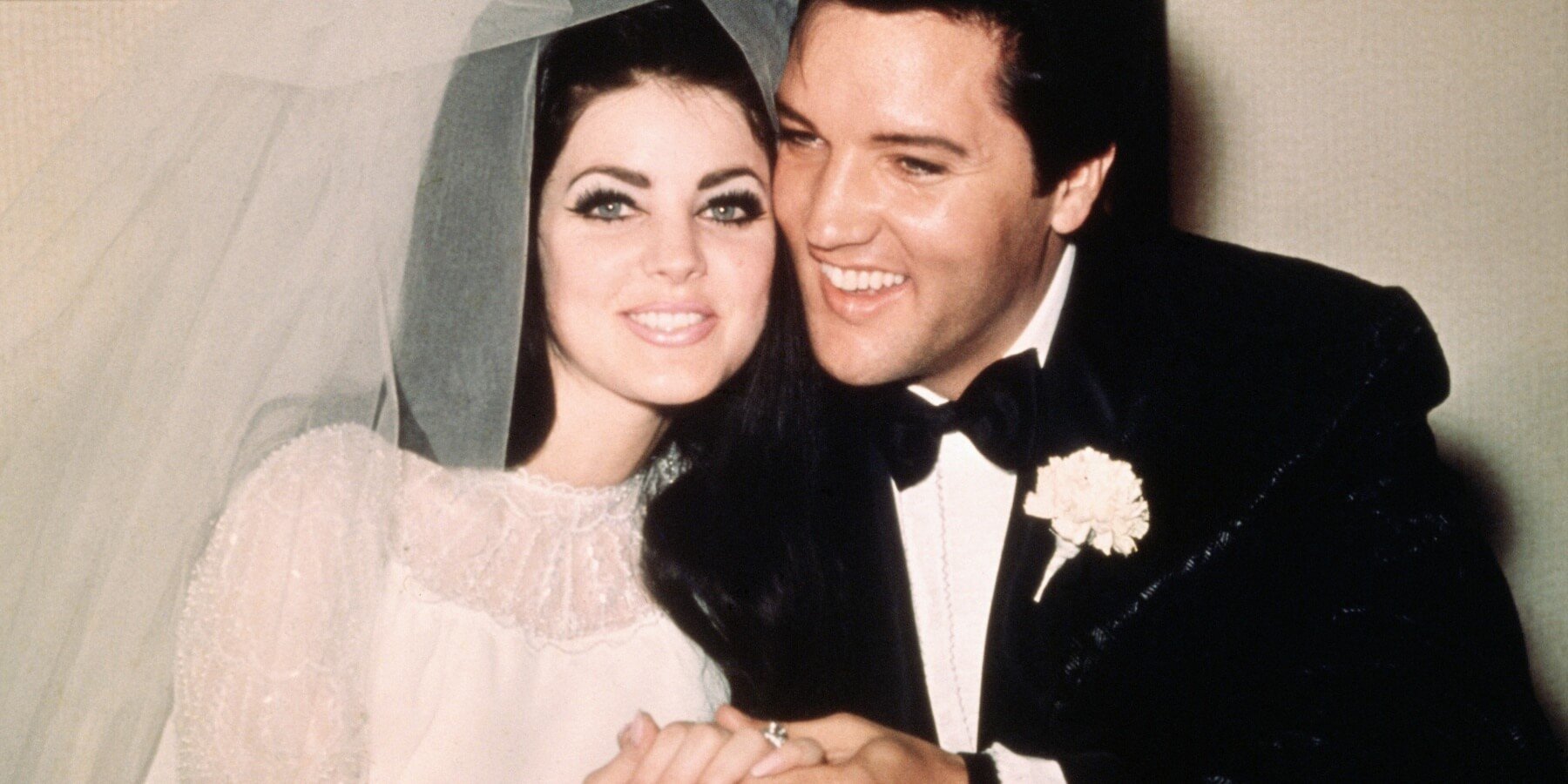 Priscilla Presley and Elvis Presley on thier wedding day on May 1, 1967.