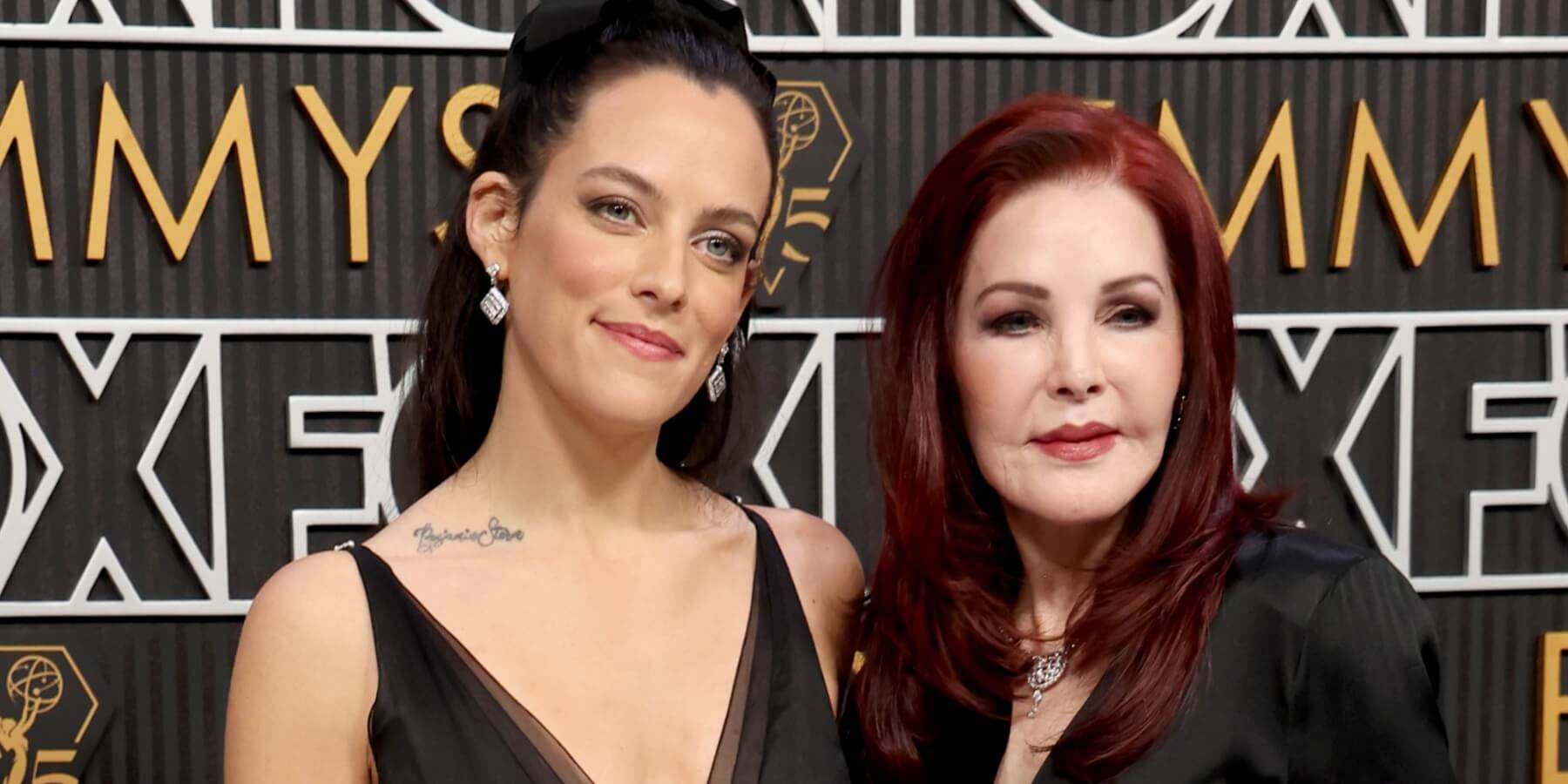 Riley Keough and Priscilla Presley attend the 75th Annual Emmy Awards.
