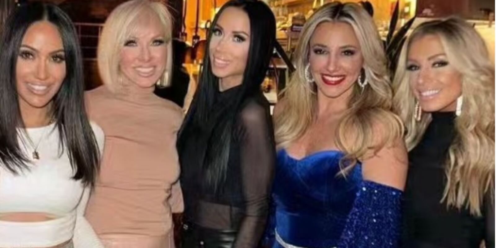 'Real Housewives of New Jersey' cast members photographed in 2024 during a holiday gathering.